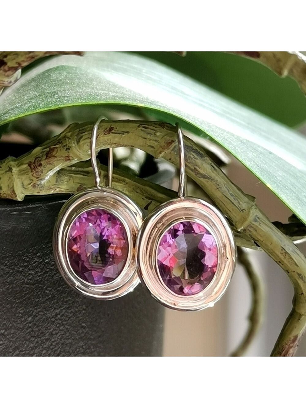 Sterling Silver Amethyst Drop Earrings NWT
